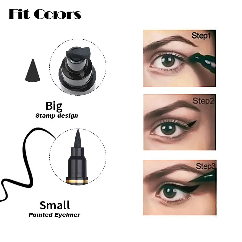 2 In1 Stamp Eyeliner make up Waterproof Eye liner