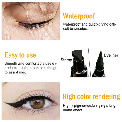 2 In1 Stamp Eyeliner make up Waterproof Eye liner